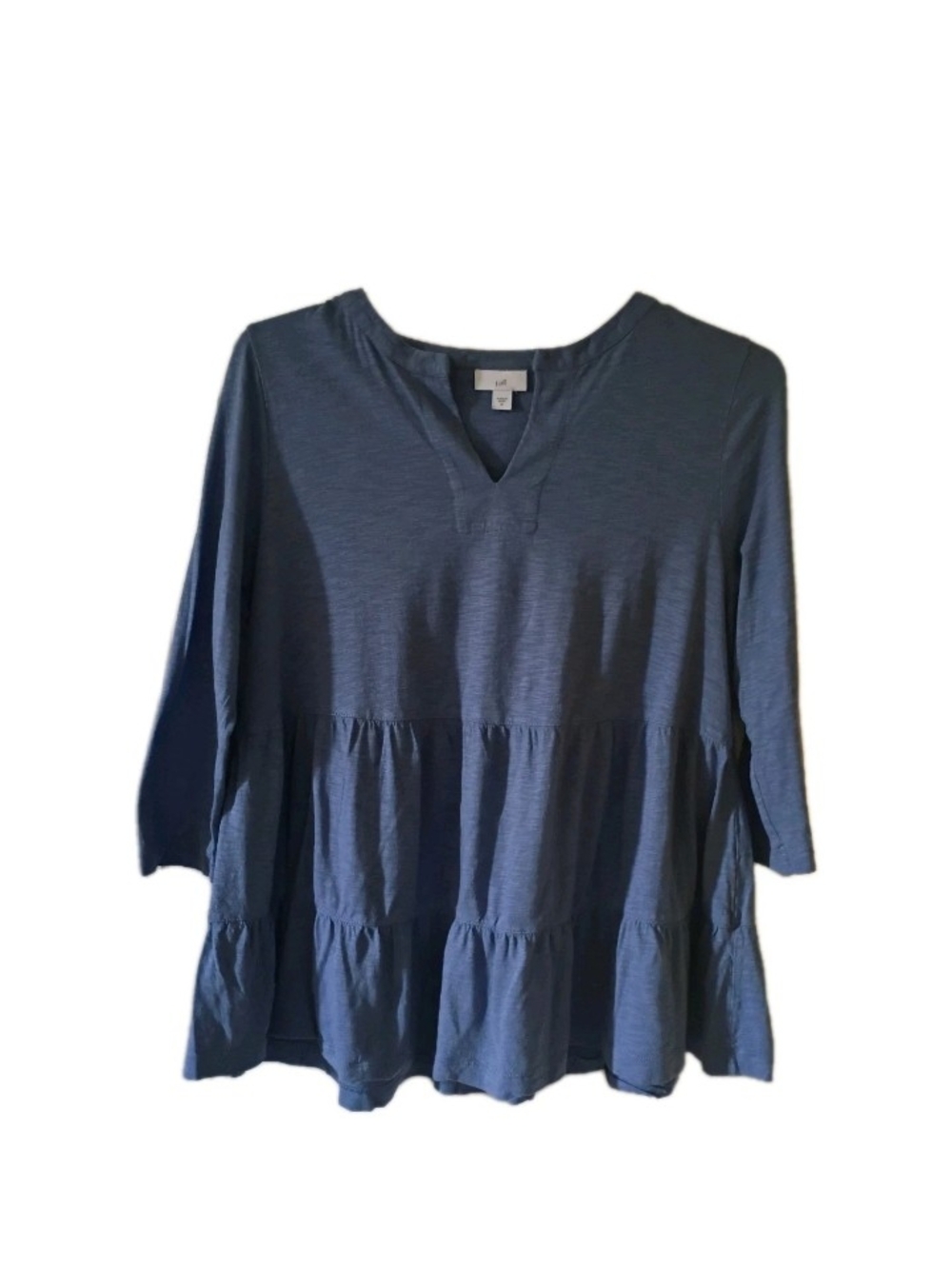 J. Jill Blue Tiered V-Neck Tunic